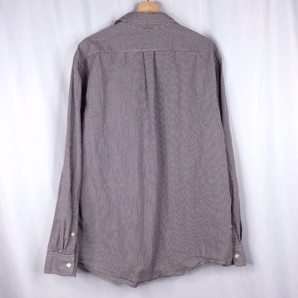 Gap Shirt Mens Size XL Burgundy Red Gingham Check Plaid Long Sleeve Button Down - Picture 2 of 5